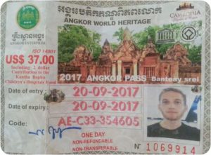 Ticket para entrar a Angkor Wat