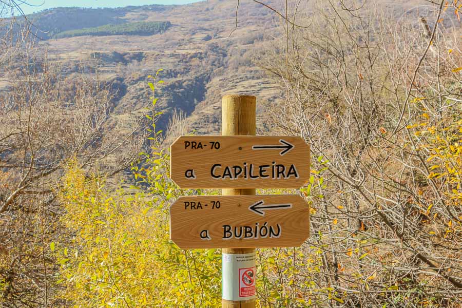 Camino Capileira Bubión en La Alpujarra, España